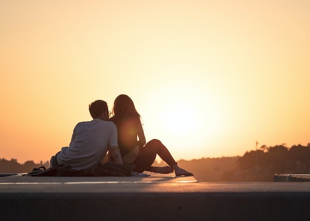 Romantic couple enjoying sun