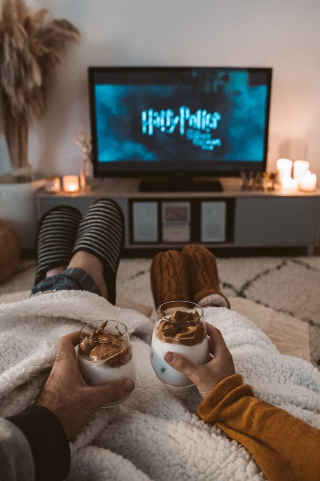 Couple Watching Harry Potter on TV